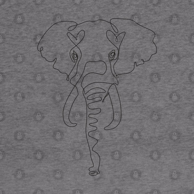 One Line Elephant by huebucket